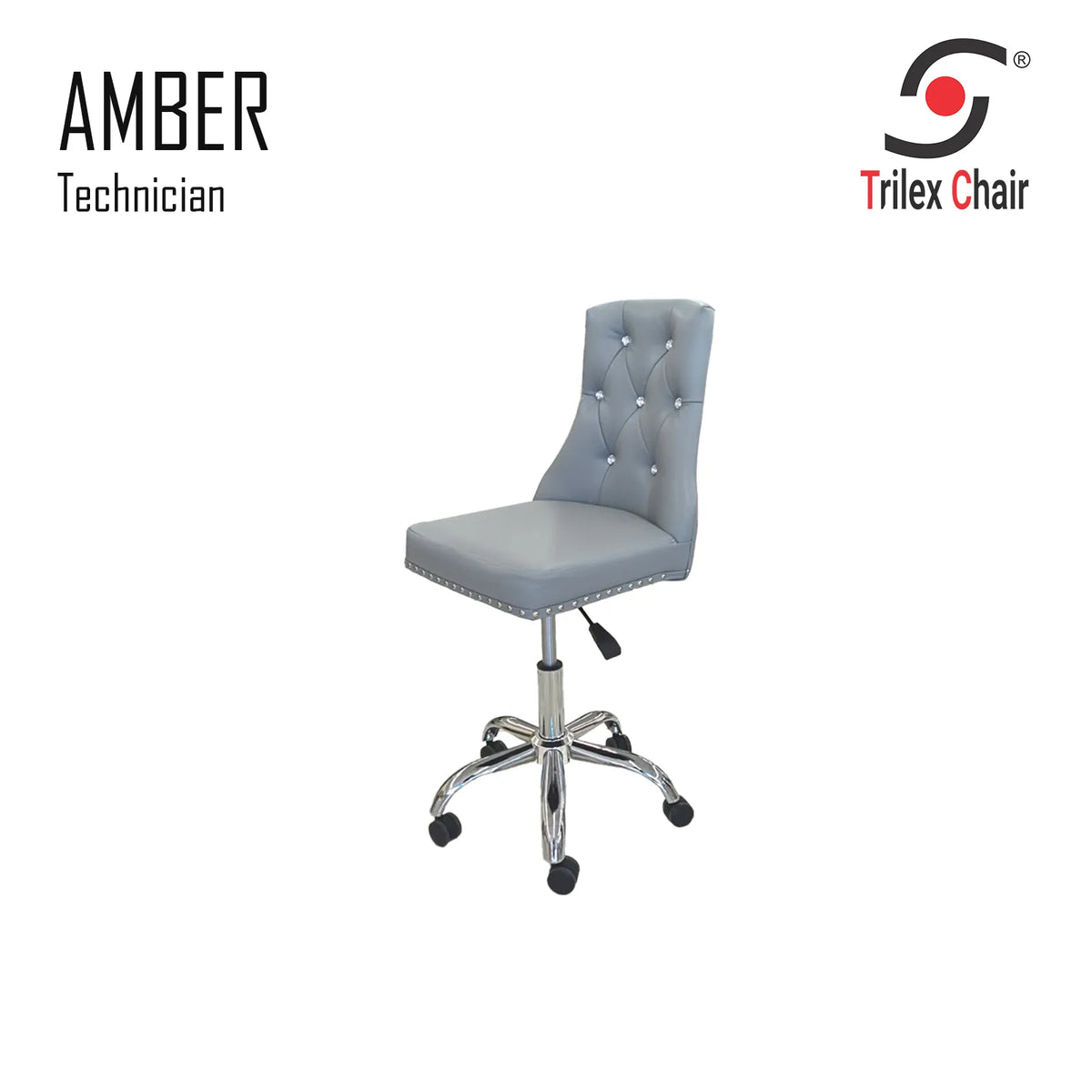 Amber Technician Chair Silver Chrome Leg