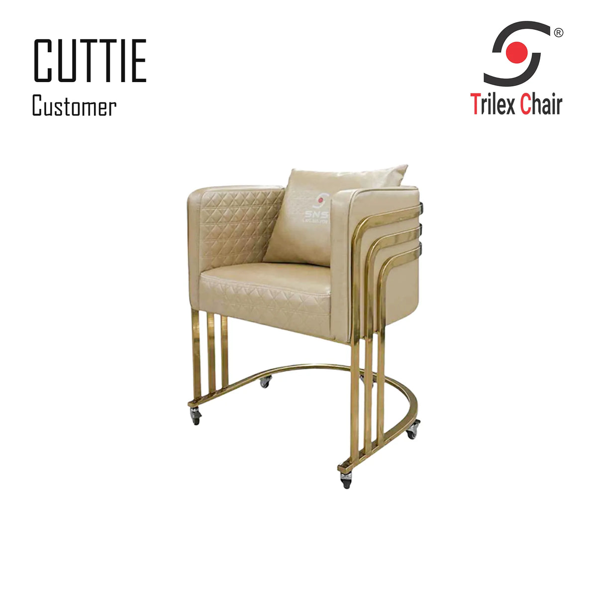 Cuttie Customer Chair Wheels Gold