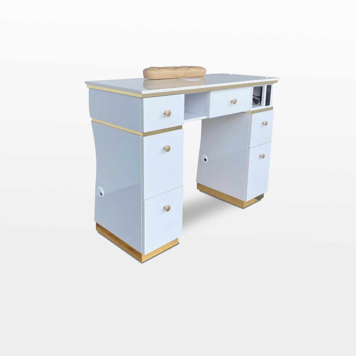Kelly Single Table Vent Left - White/Gold