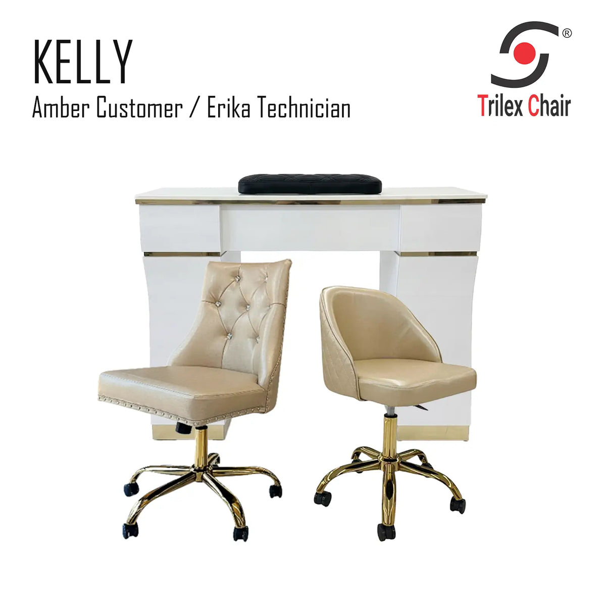 Kelly table Amber- Erika Gold