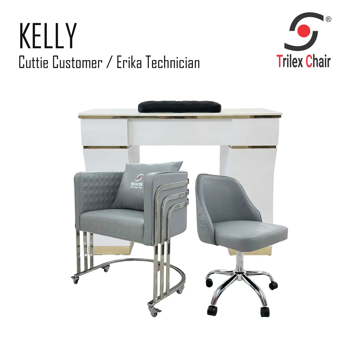 Kelly Table & Cuttie - Erika Silver