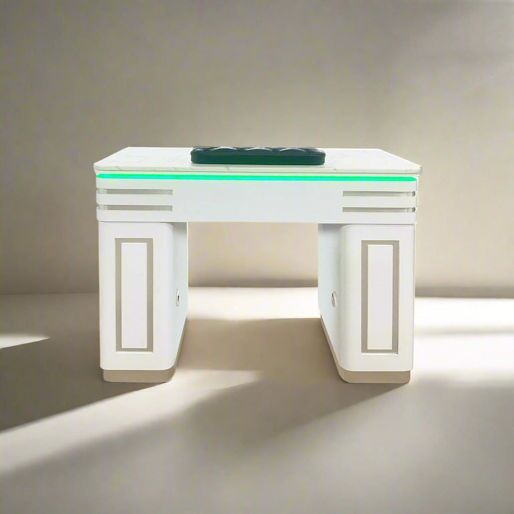 LONDON SINGLE TABLE WHITE SILVER NK175 LED ARMREST SILVER
