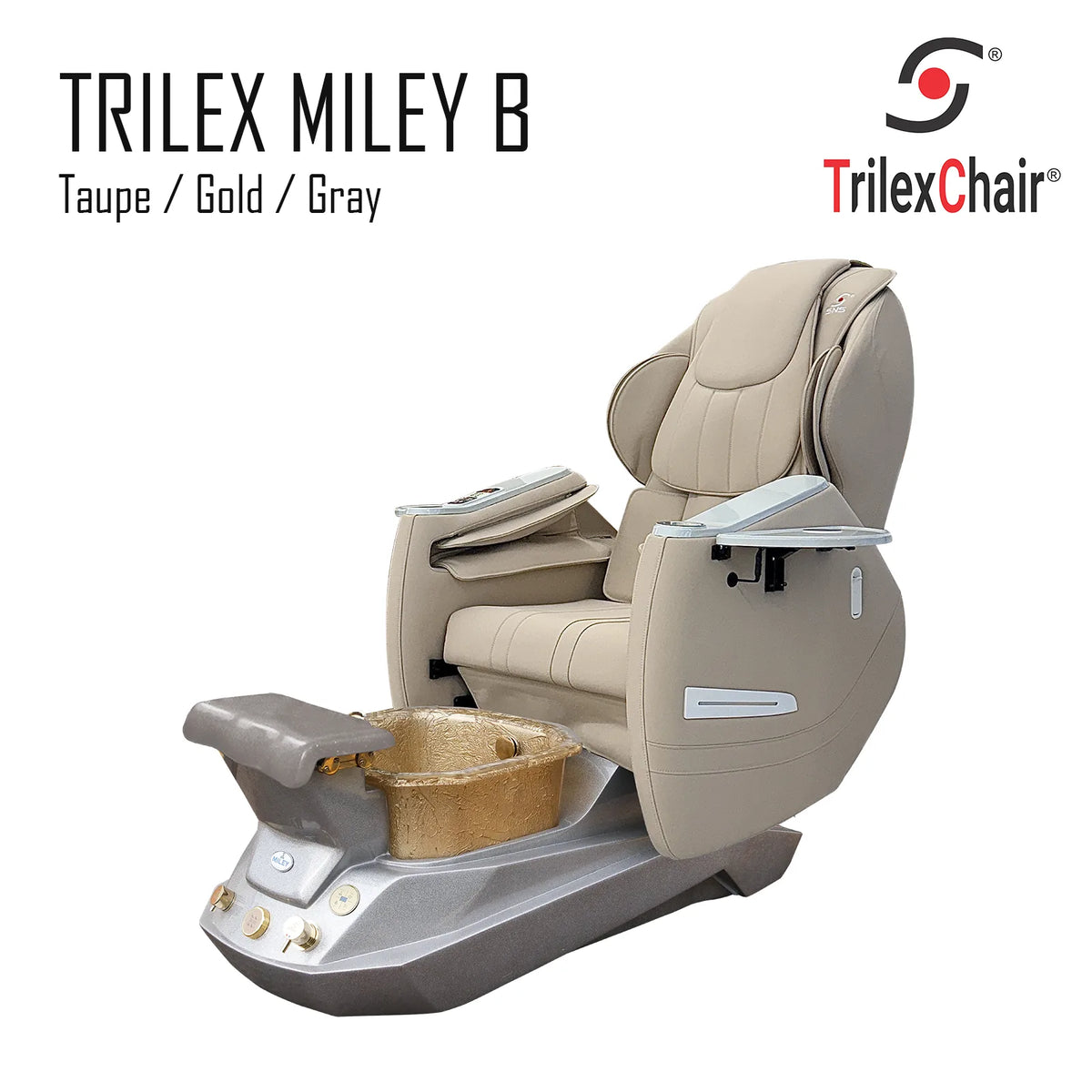 Miley B Pedicure Chair Taupe-GGr