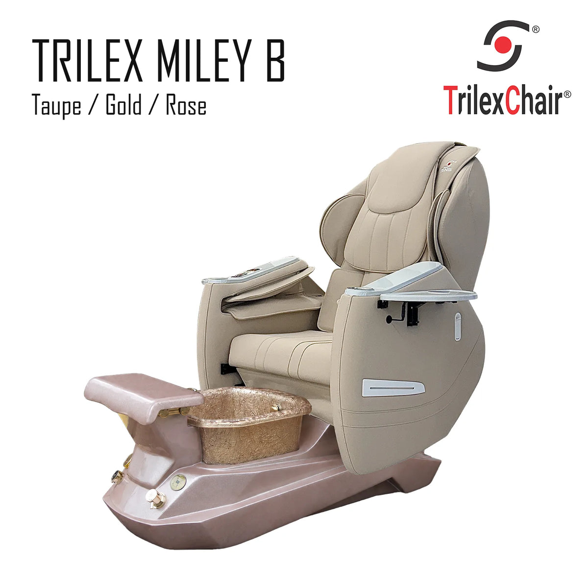 Miley B Pedicure Chair Taupe-GR