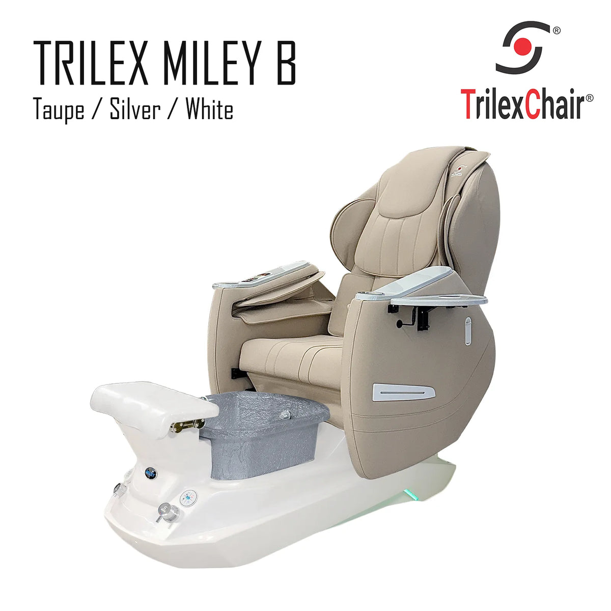 Miley B Pedicure Chair Taupe-SW