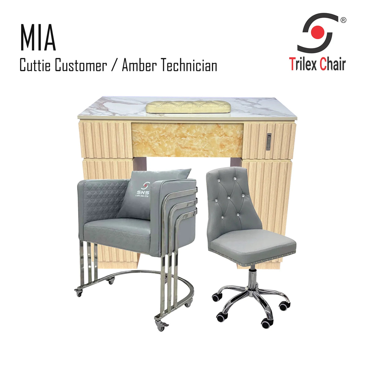 Mia Table - Cuttie Amber Silver