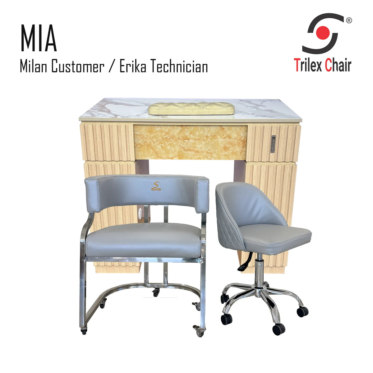 Mia Table - Milan Erika Frost Silver