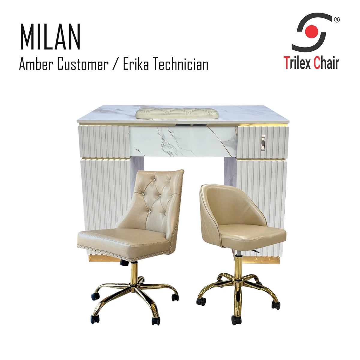 Milan Table - Amber Erika Gold