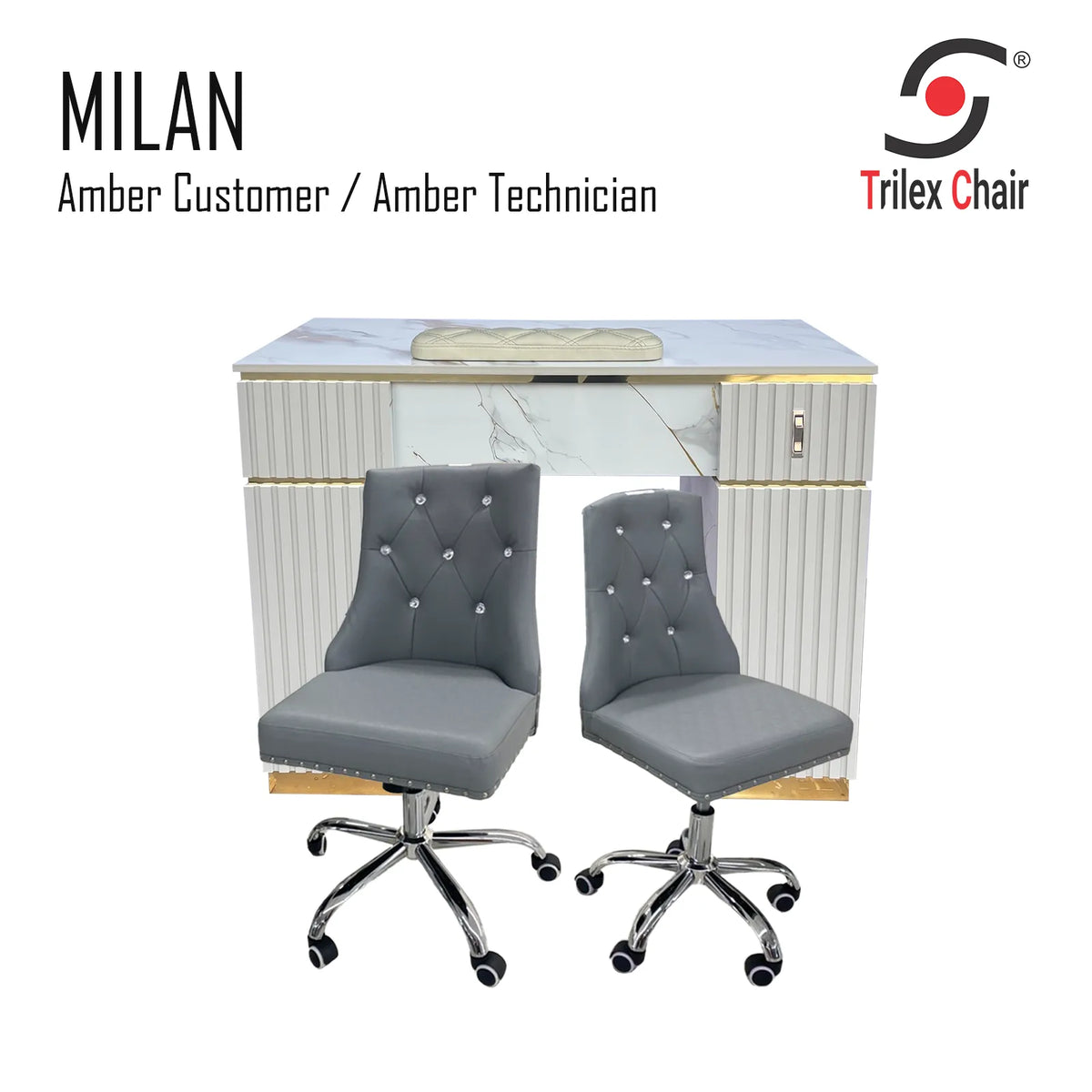 Milan Table - Amber Silver