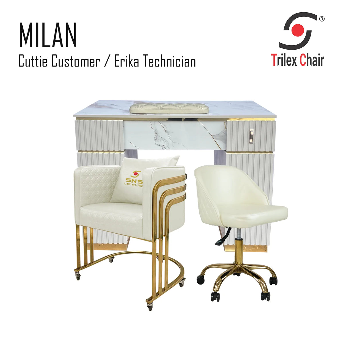 Milan Table - Cuttie Erika Ivory