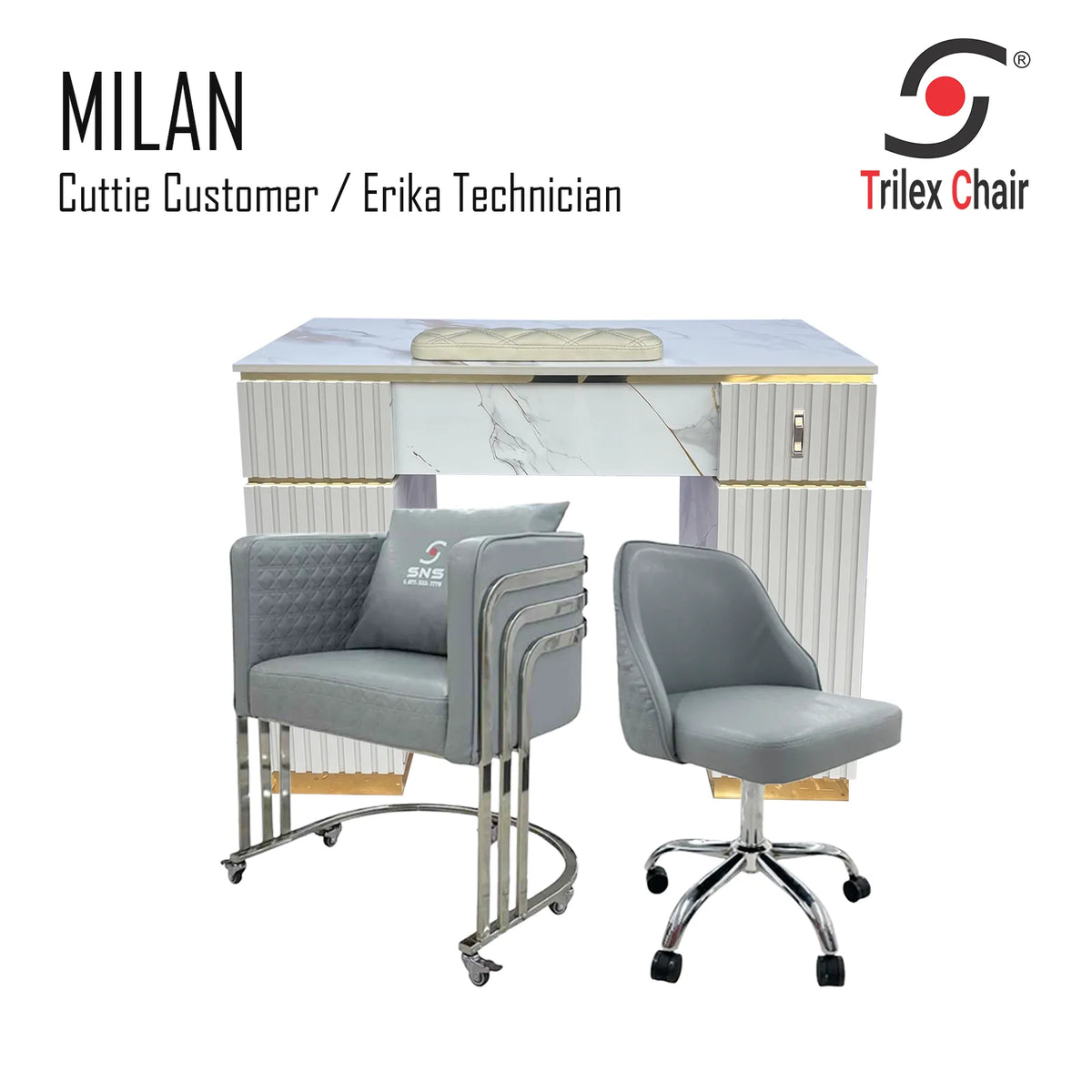 Milan Table - Cuttie Erika Silver