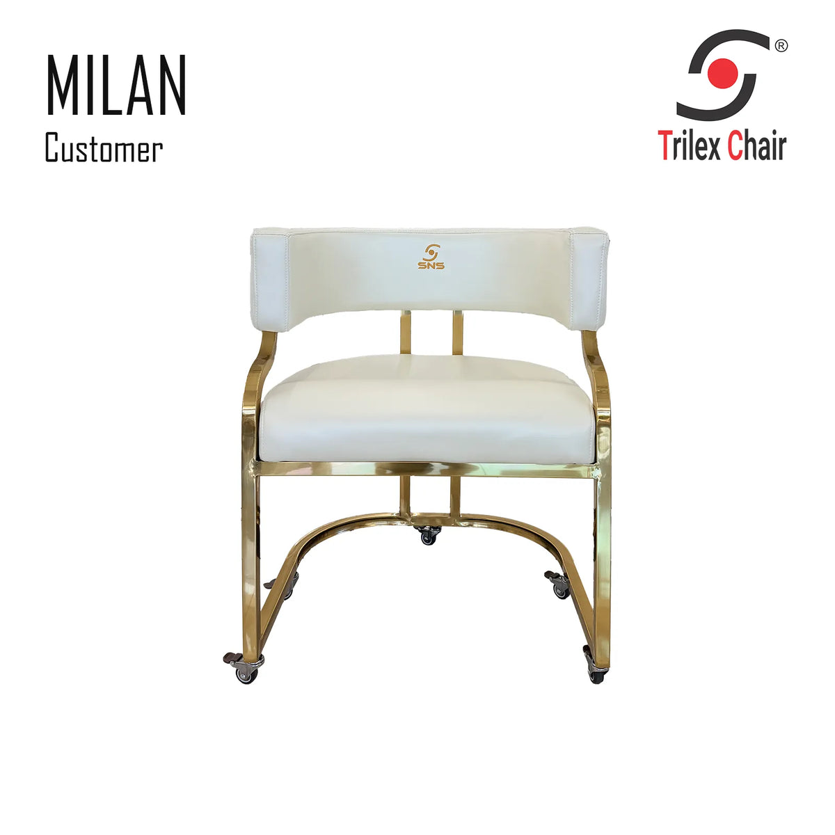 Milan Customer Chair Wheels Ivory