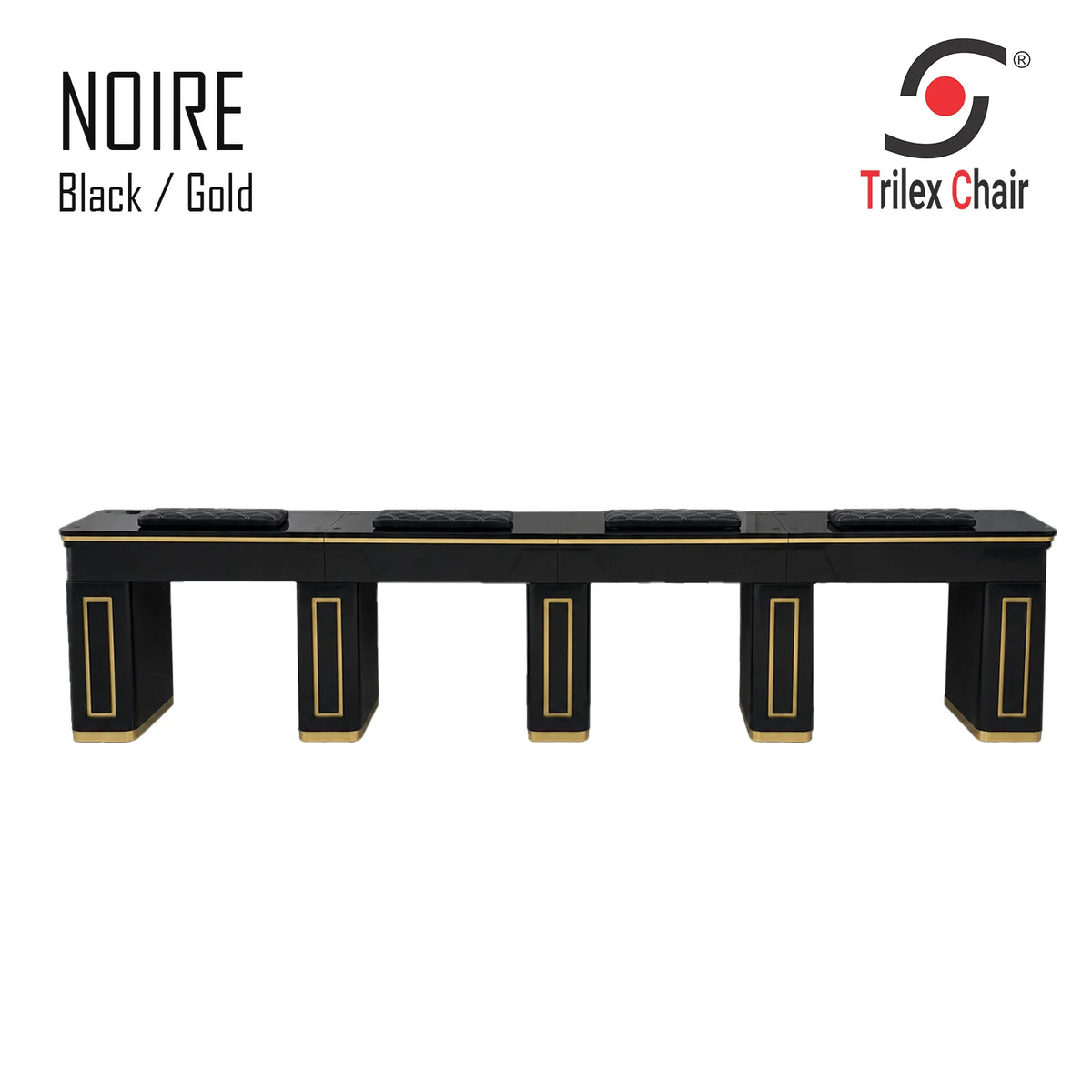 Noire 4-Station Manicure Table Vent