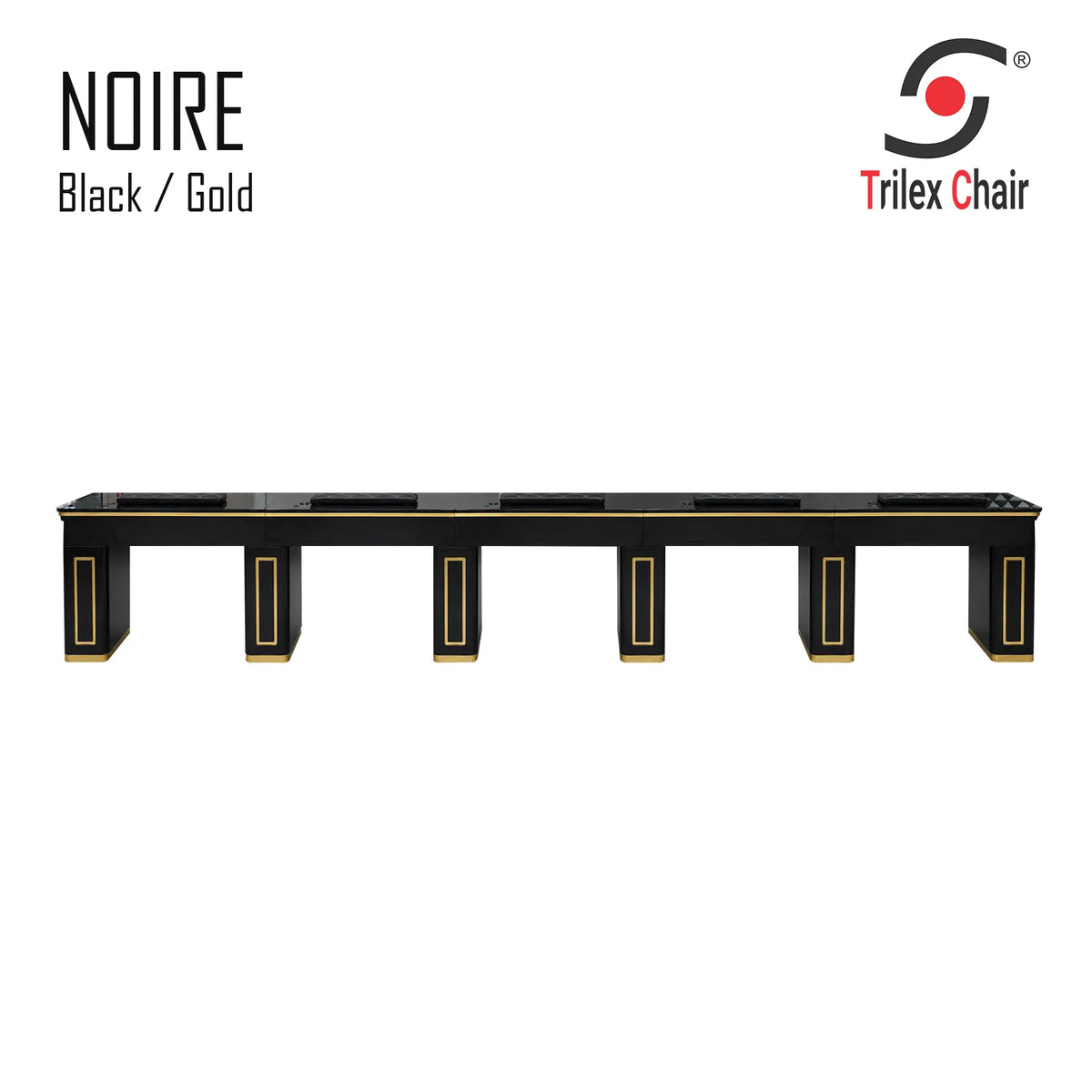 Noire 5-Station Manicure Table Vent