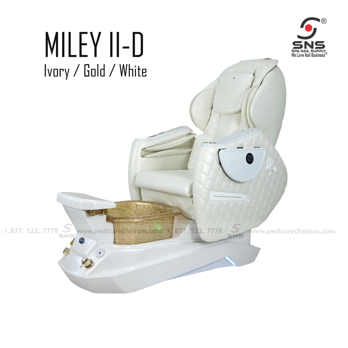 Miley II-D Pedicure chair Ivory
