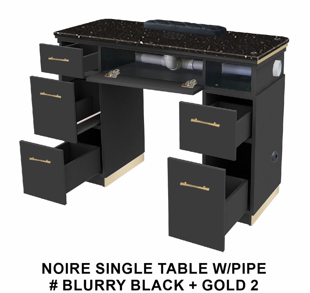Noire Single Table Vent - Black/Gold