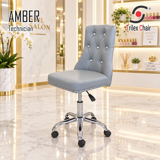 Amber Technician Chair Silver Chrome Leg
