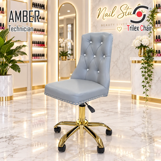 Amber Technician Chair Silver Gold Leg - Inventory