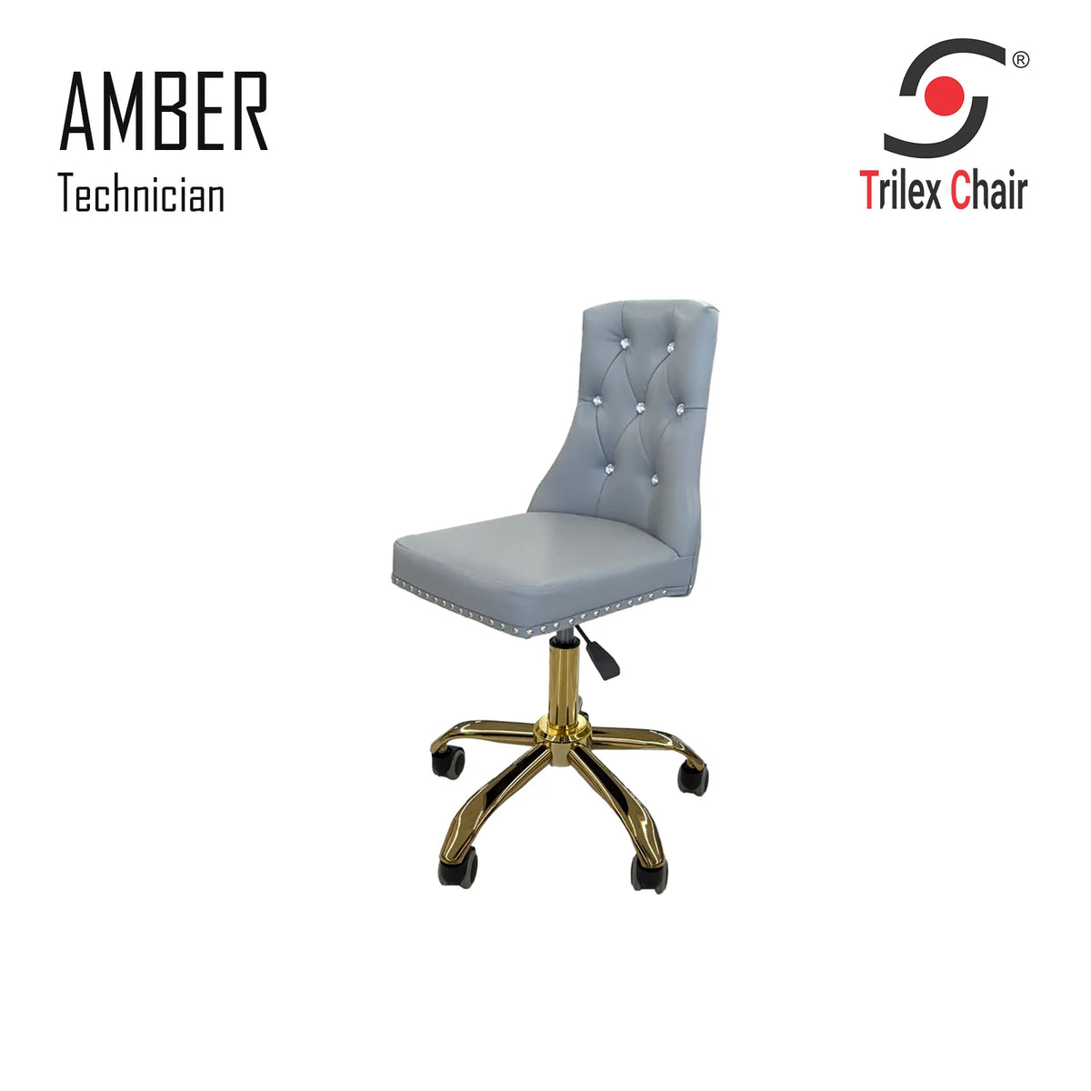 Amber Technician Chair Silver Gold Leg - Inventory