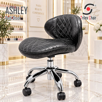 Ashley Pedicurist Stool Crocodile Black