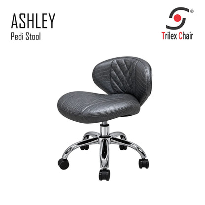 Ashley Pedicurist Stool Silver Crocodile