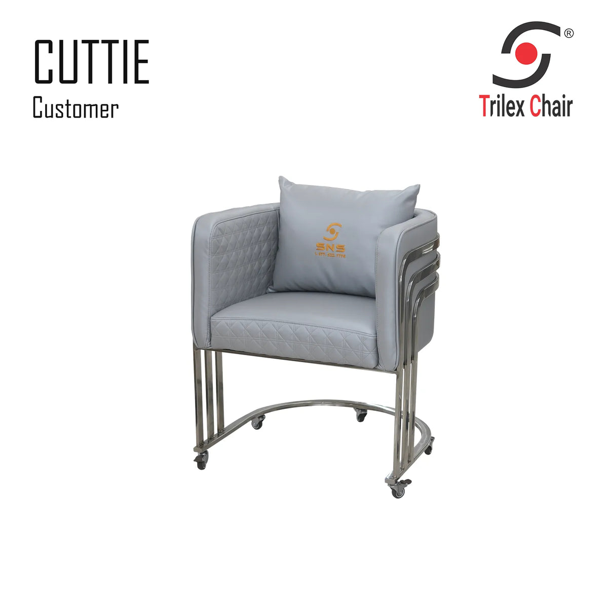 Cuttie Customer Chair Wheels Frosted Silver