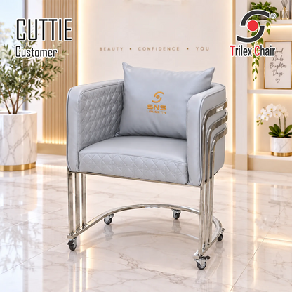 Cuttie Customer Chair Wheels Frosted Silver