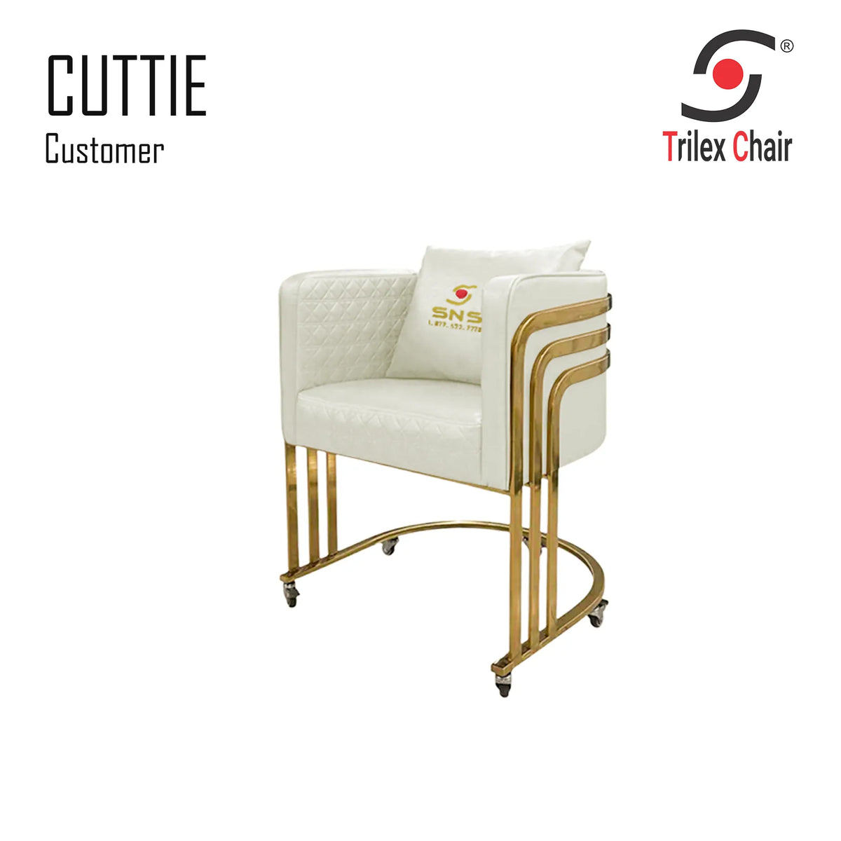 Cuttie Customer Chair Wheels Ivory