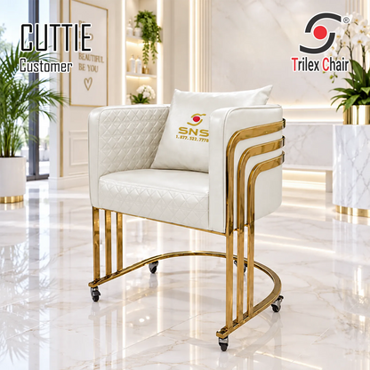 Cuttie Customer Chair Wheels Ivory