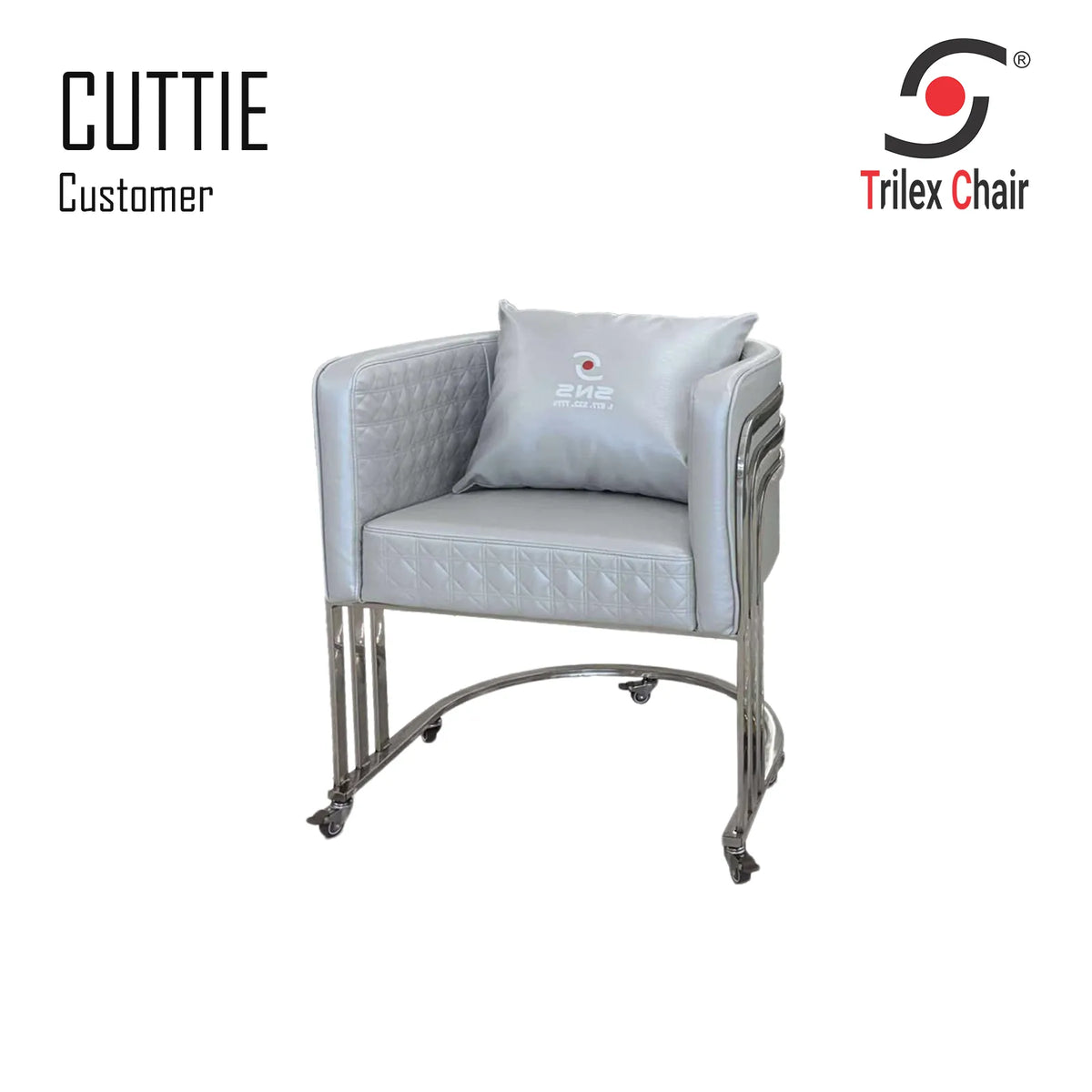 Cuttie Customer Chair Wheels Light Silver