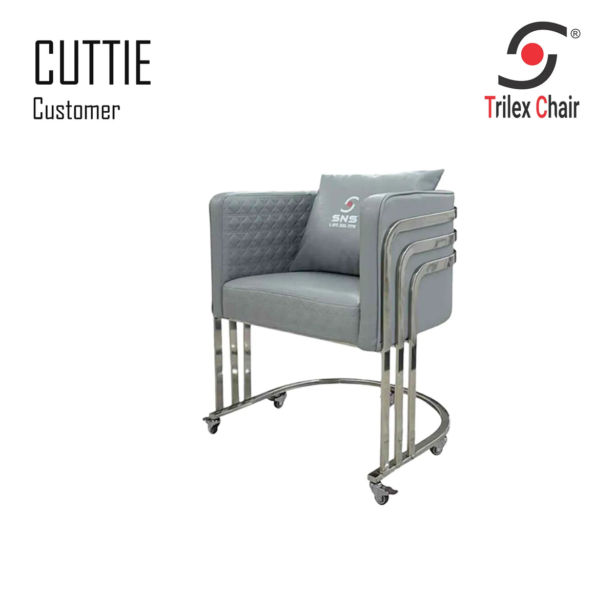 Cuttie Customer Chair Silver #4