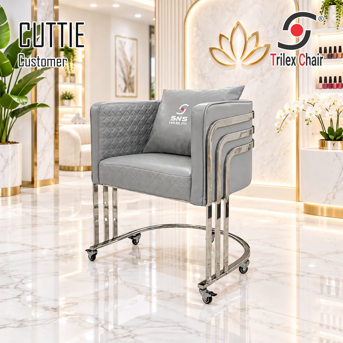 Cuttie Customer Chair Silver #4