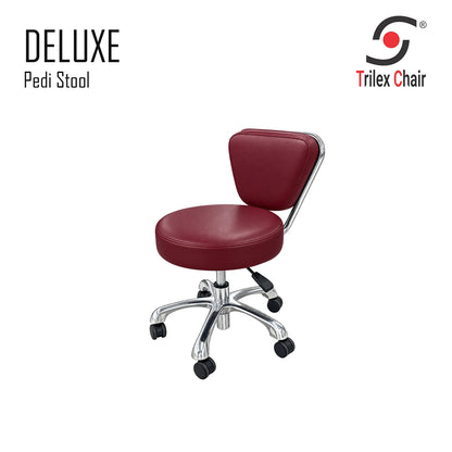 Deluxe Pedi Stool Burgundy