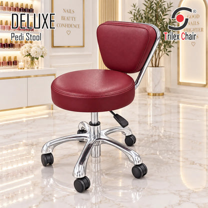 Deluxe Pedi Stool Burgundy
