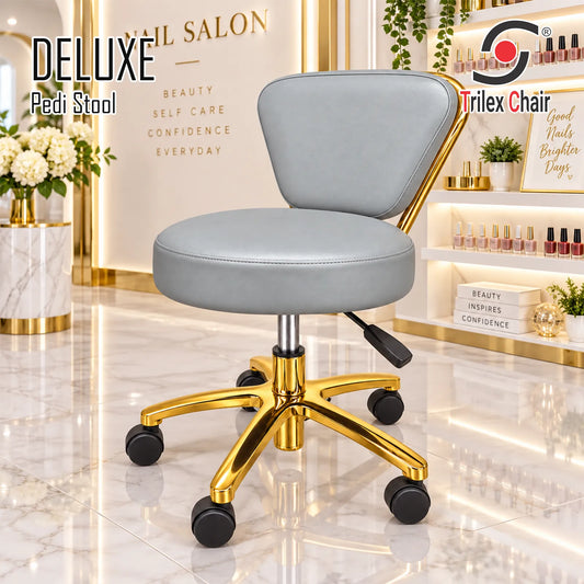Deluxe pedi stool Silver Gold Leg