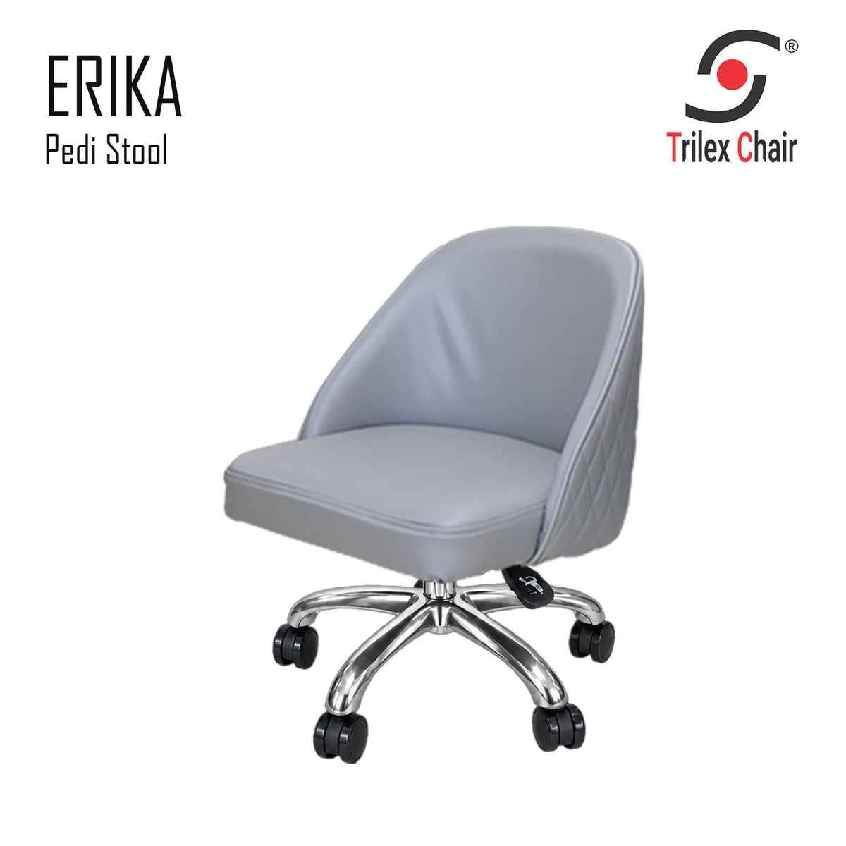 Erika Pedi Stool Frosted Silver