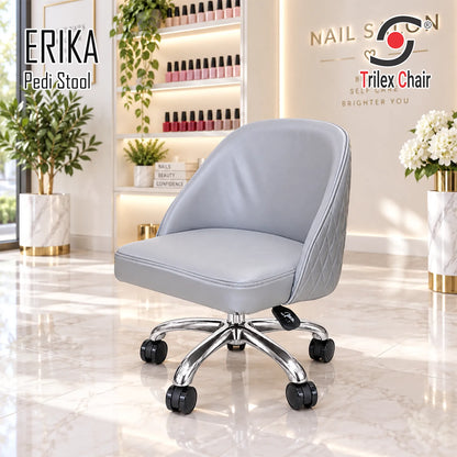 Erika Pedi Stool Frosted Silver