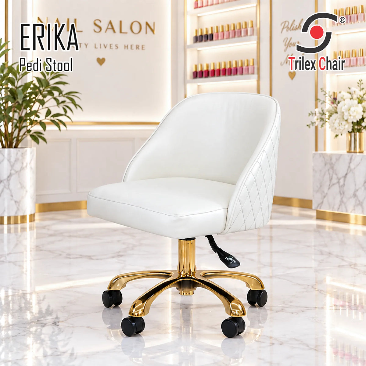 Erika Pedi Stool Ivory