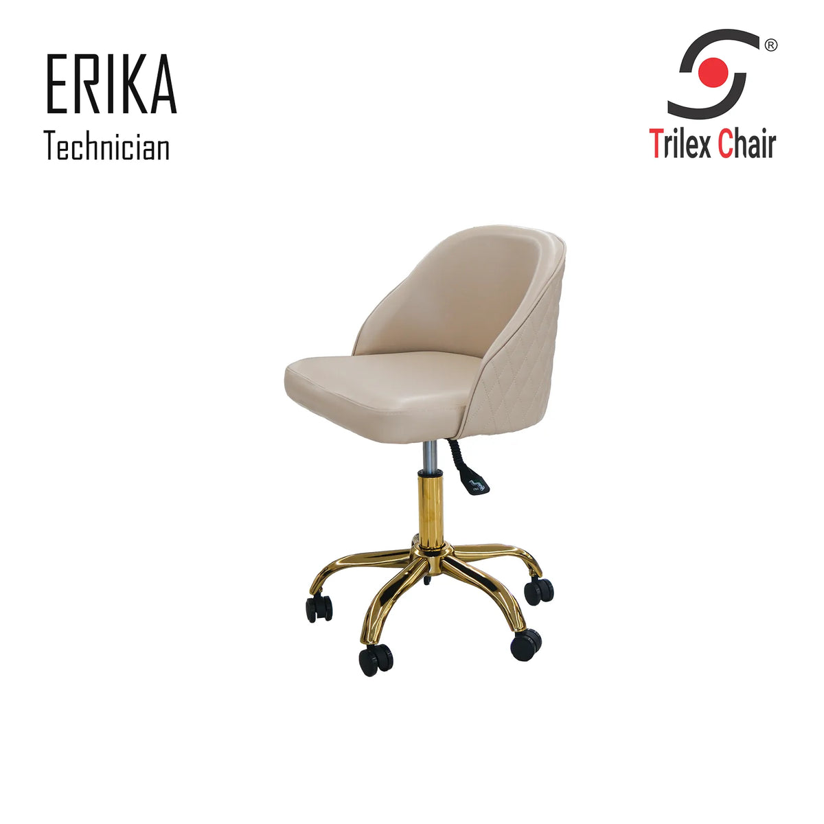 Erika Tech Chair Taupe Gold Leg