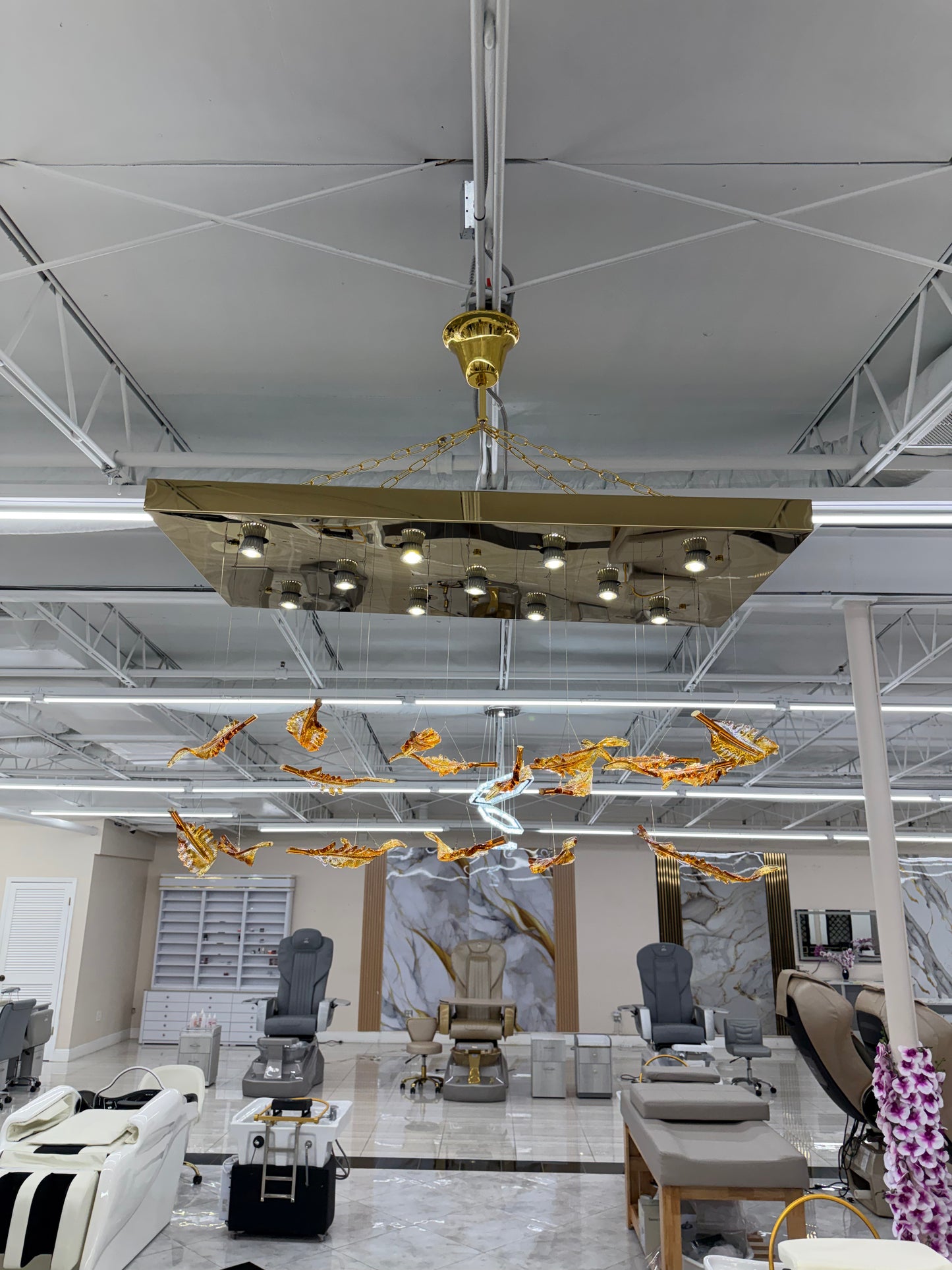 Ceiling Light Gold Leaf