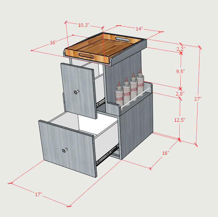 Milan Pedi Cart H27