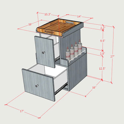 Milan Pedi Cart H27