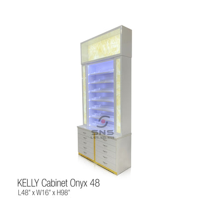 Kelly Polish Cabinet 48 - White Gold