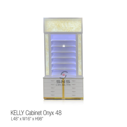 Kelly Polish Cabinet 48 - White Gold