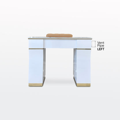 Kelly Single Table Vent Left - White/Gold