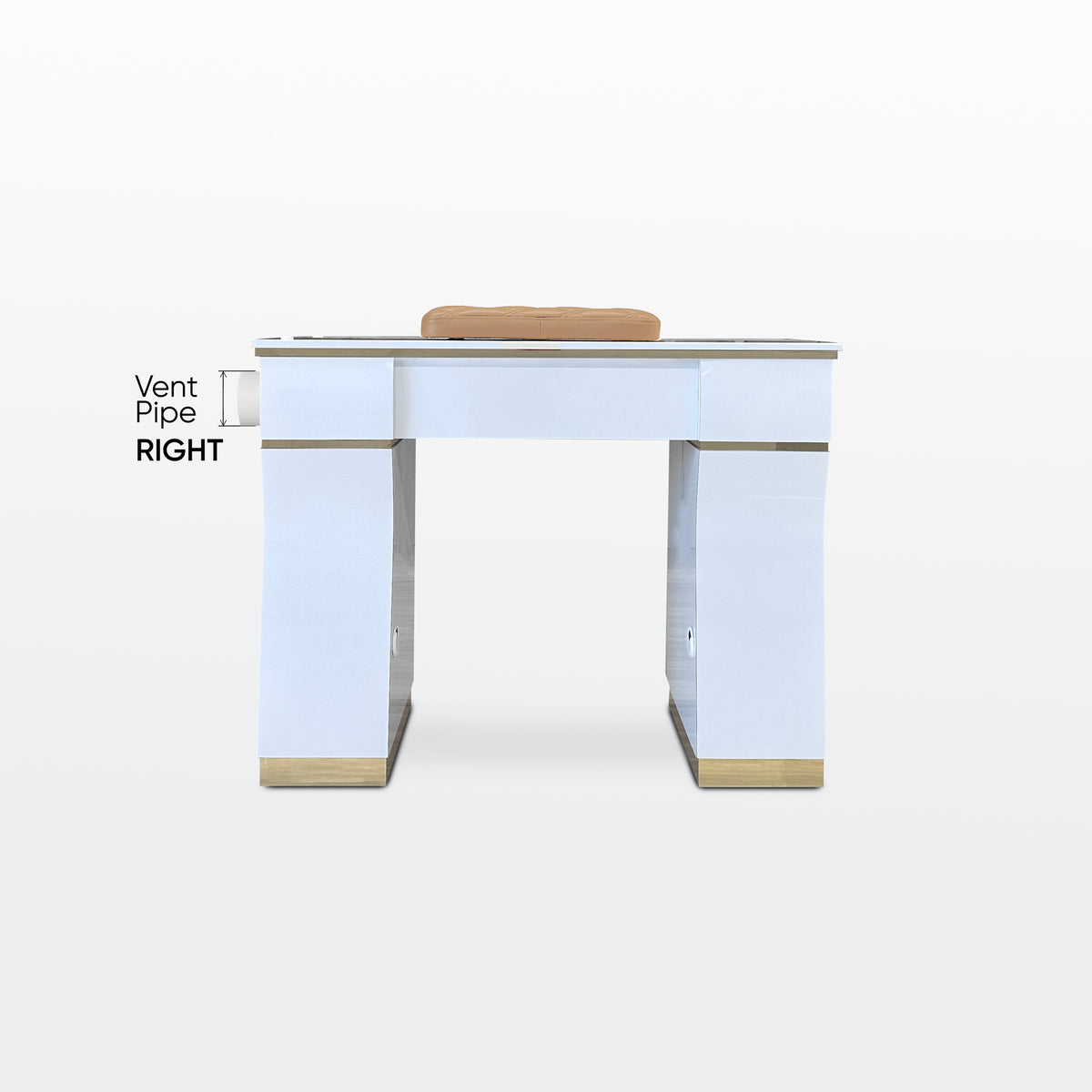 Kelly Single Table Vent Right - White/Gold