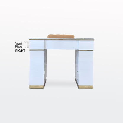 Kelly Single Table Vent Right - White/Gold