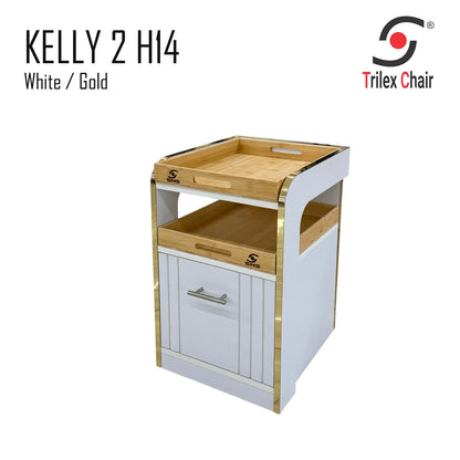 Kelly 2 Pedi cart 14 - White/Gold