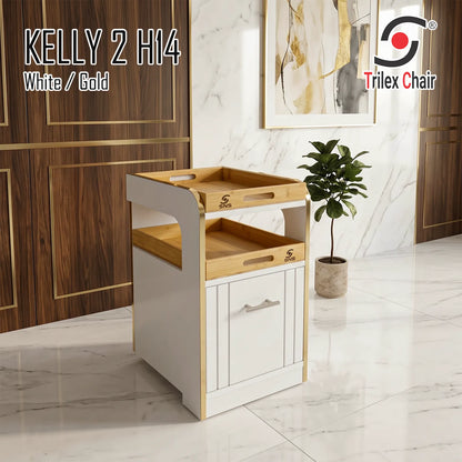 Kelly 2 Pedi cart 14 - White/Gold