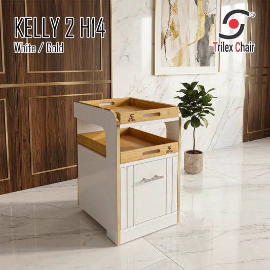 Kelly 2 Pedi cart 14 - White/Gold